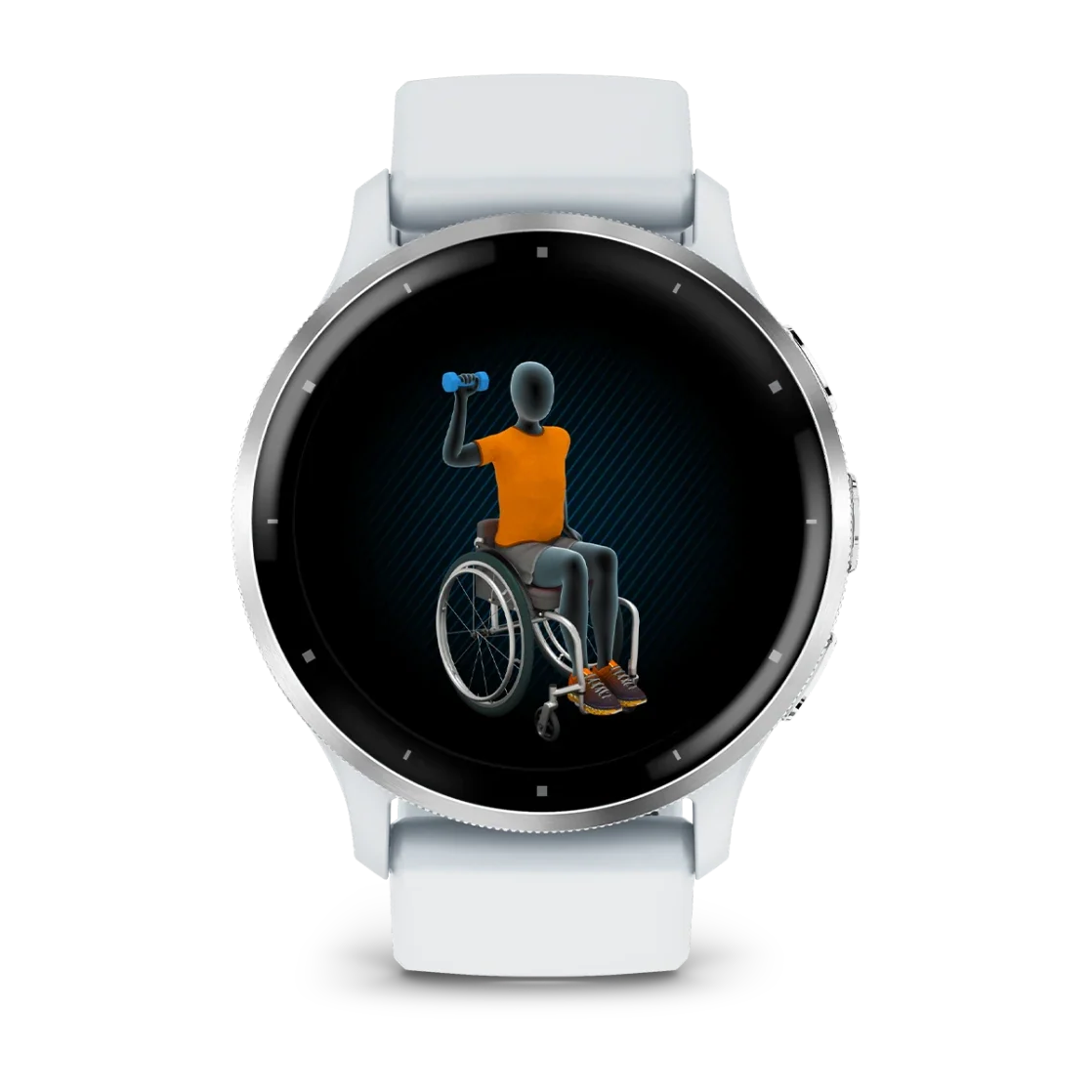 * Venu 3 Silver Stainless Steel Bezel With Whitestone Case and Silicone Band