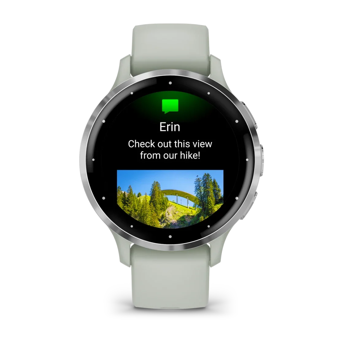 * Venu 3S Silver Stainless Steel Bezel With Sage Gray Case and Silicone Band