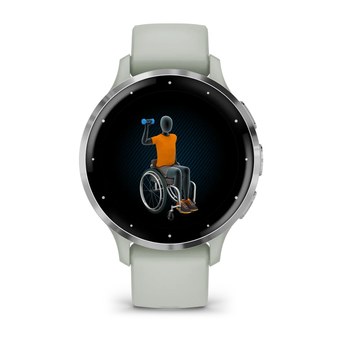 * Venu 3S Silver Stainless Steel Bezel With Sage Gray Case and Silicone Band