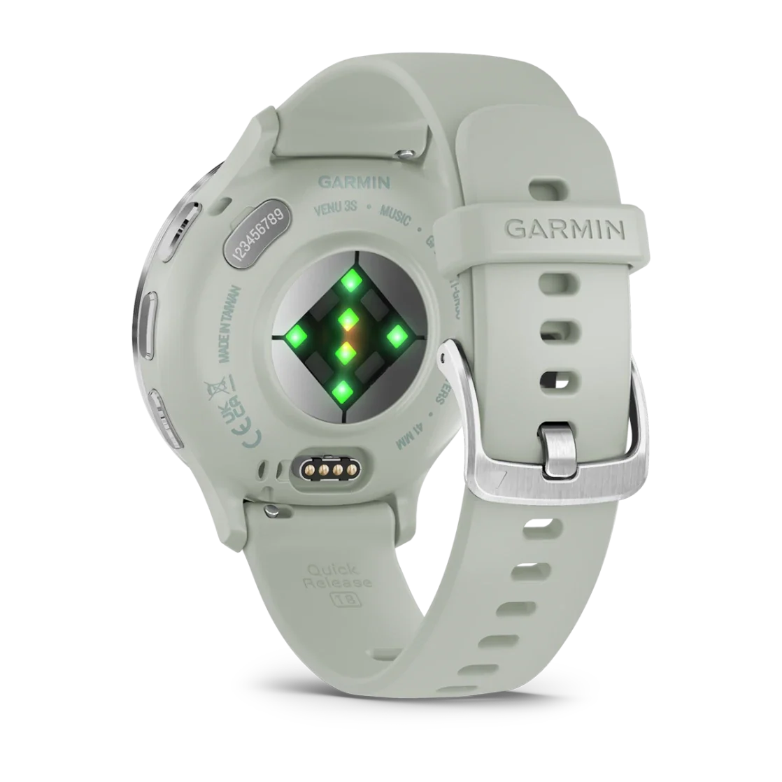 * Venu 3S Silver Stainless Steel Bezel With Sage Gray Case and Silicone Band