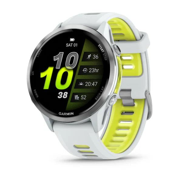 Forerunner 970  Titanium  Whitestone Case  Amp Yellow Band