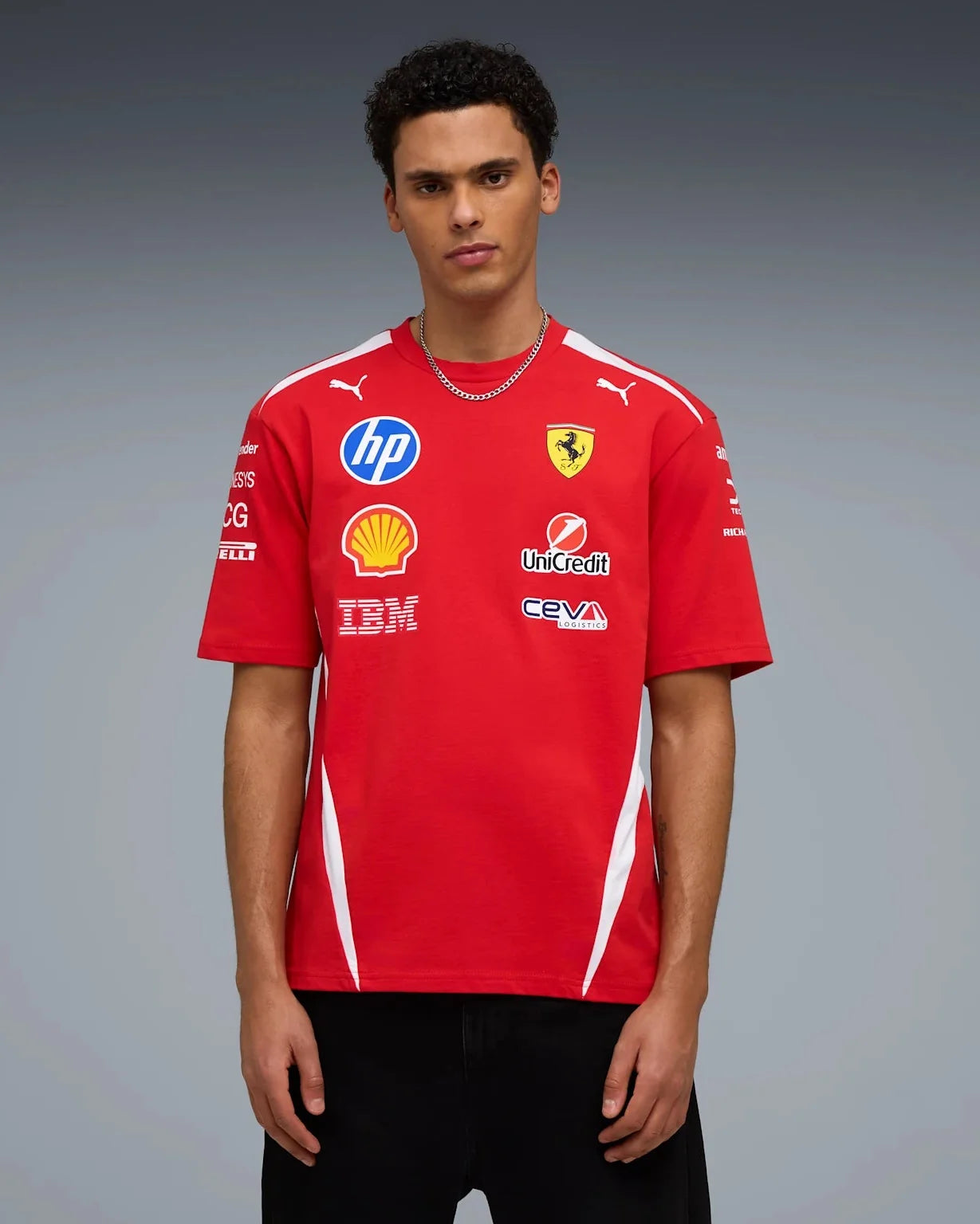 Mens Scuderia Ferrari F1 Replica Drivers T-Shirt