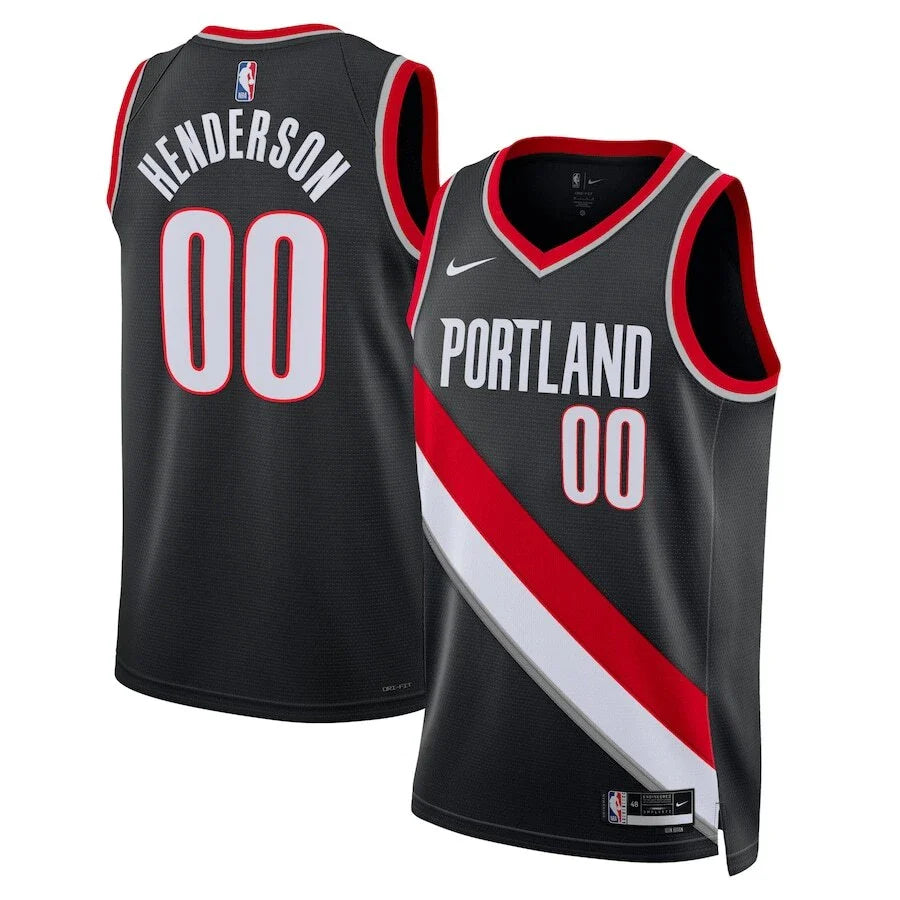 Mens Portland Trailblazers Scoot Henderson Icon Swingman Replica Jersey