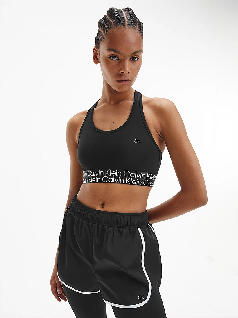 Womens Branded Waistband Light Impact Sports Bra