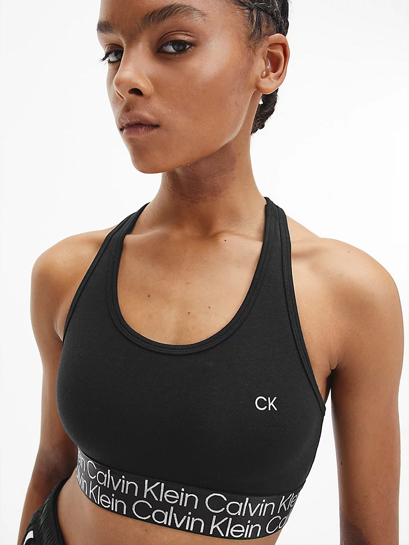 Womens Branded Waistband Light Impact Sports Bra