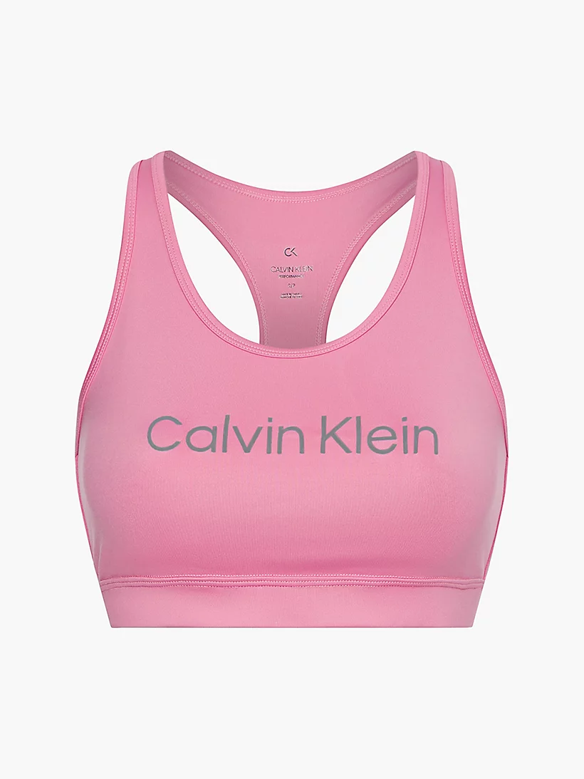 Womens Word Logo Racerback Medium Impact Sports Bra
