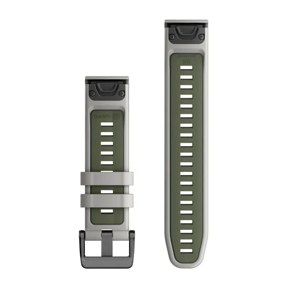 Quickfit 22 Watch Bands Fog Gray/Moss Silicone Band