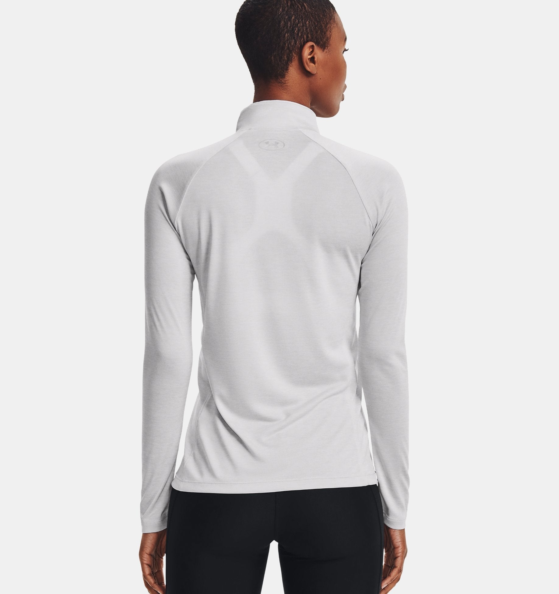 Womens Tech Plain Half Zip Long Sleeve Top