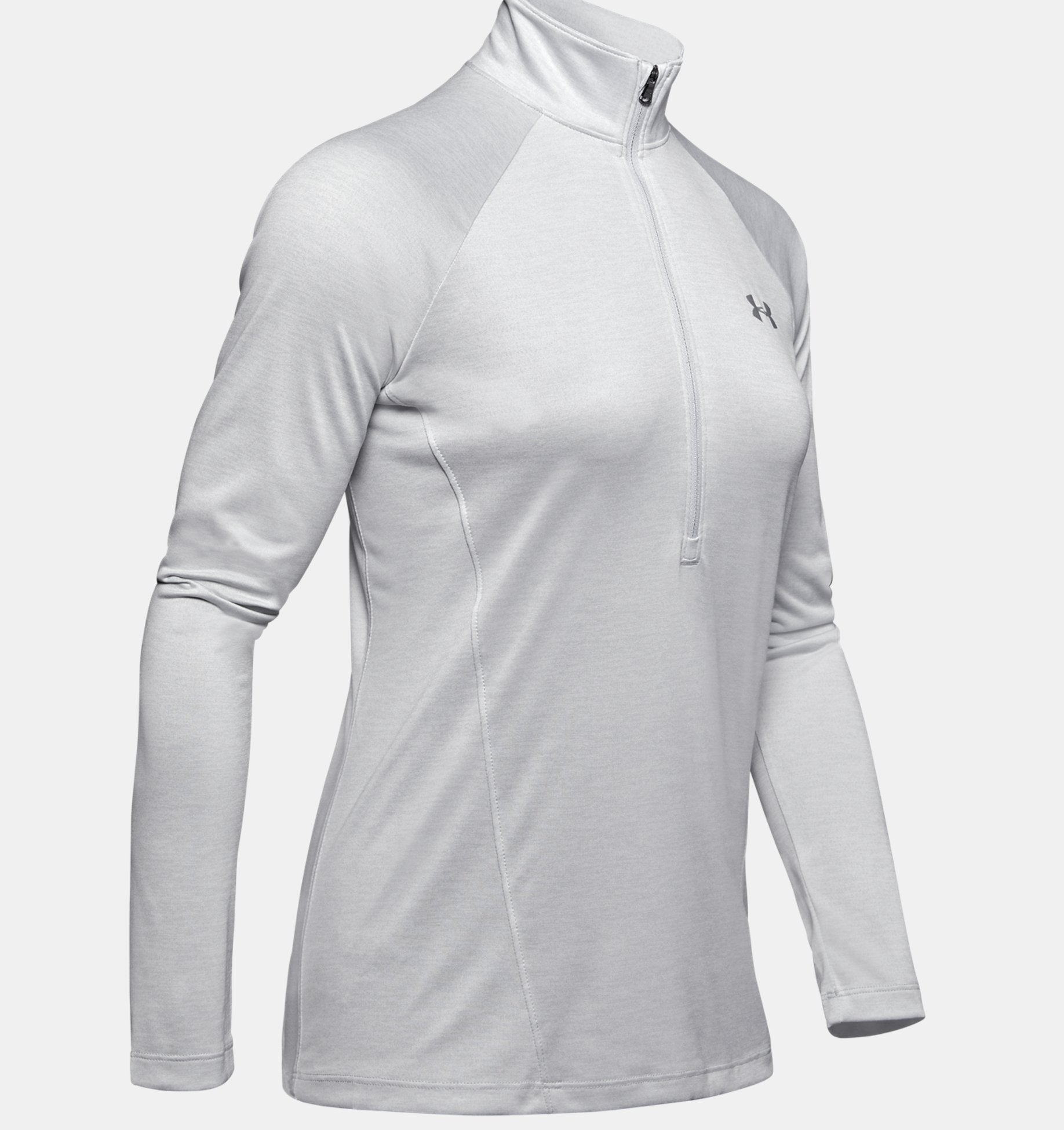 Womens Tech Plain Half Zip Long Sleeve Top