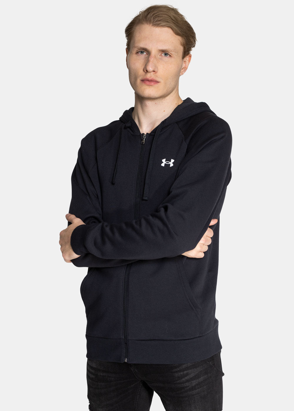 Mens Rival Cotton Hooded Full Zip Jacket