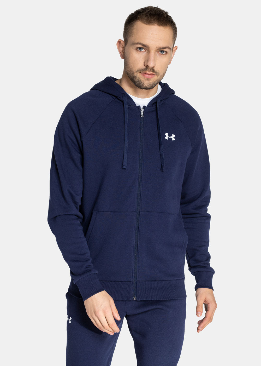 Mens Rival Cotton Hooded Full Zip Jacket