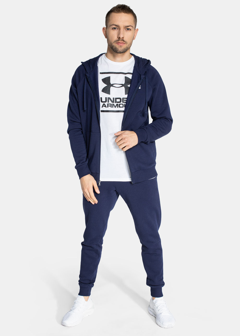 Mens Rival Cotton Hooded Full Zip Jacket