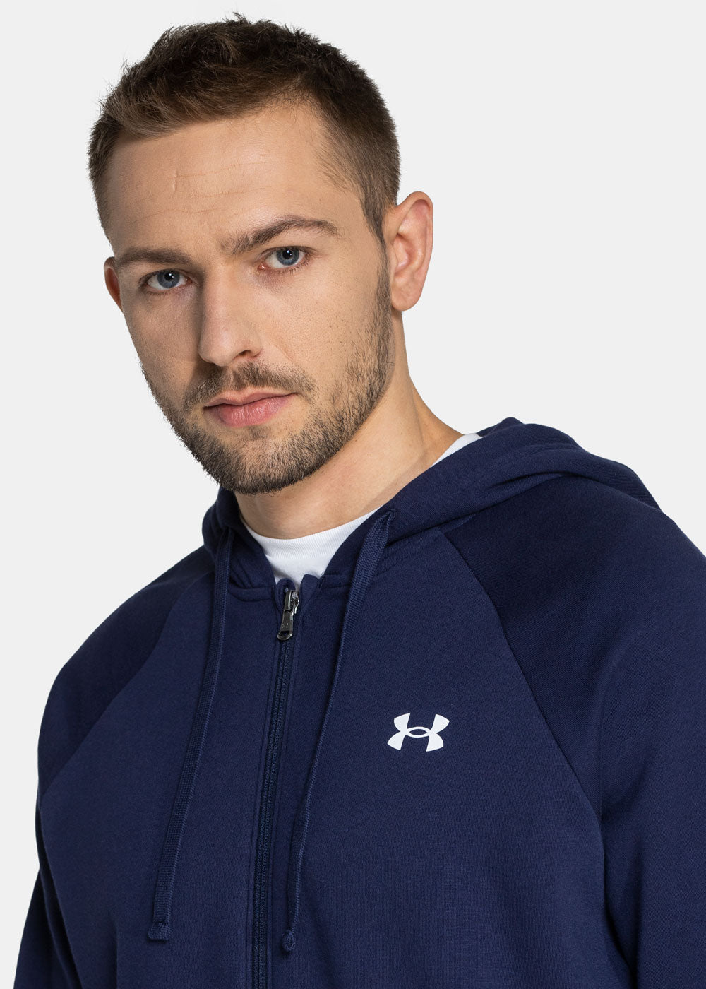Mens Rival Cotton Hooded Full Zip Jacket