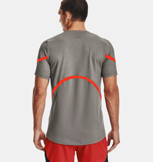 Mens Heatgear Rush Embossed Short Sleeve T-Shirt
