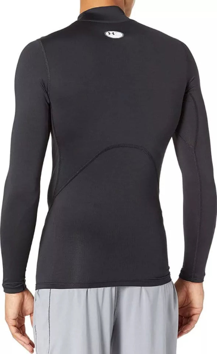 Mens Heatgear Armour Compression Mock Neck Long Sleeve Top