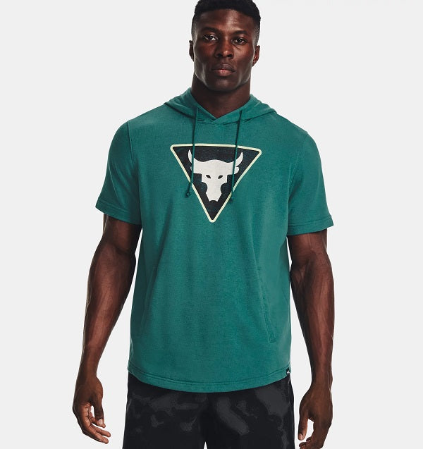 Mens Project Rock Terry Short Sleeve Hoodie