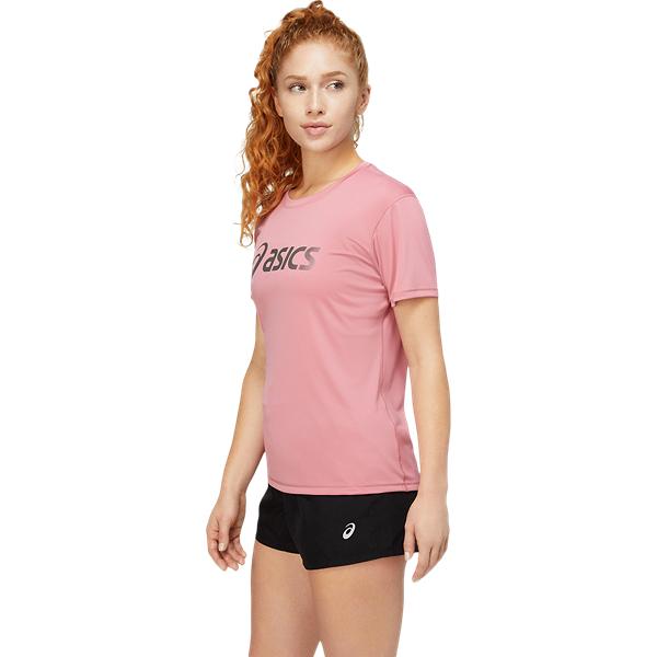 Womens Metallic Logo Short Sleeve T-Shirt