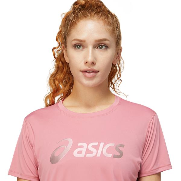 Womens Metallic Logo Short Sleeve T-Shirt