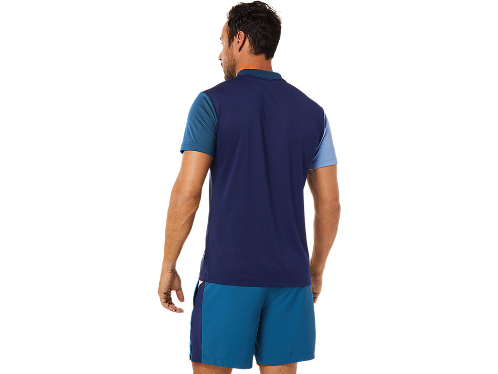 Mens Court Color Tennis  Block Polo Shirt