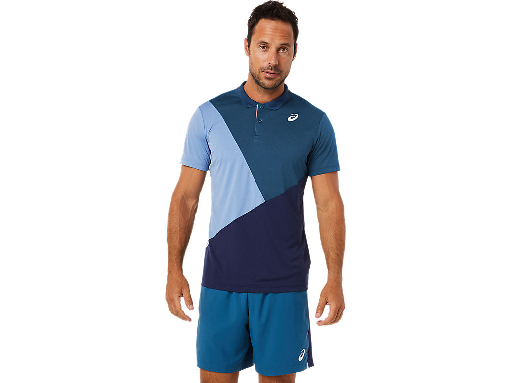 Mens Court Color Tennis  Block Polo Shirt