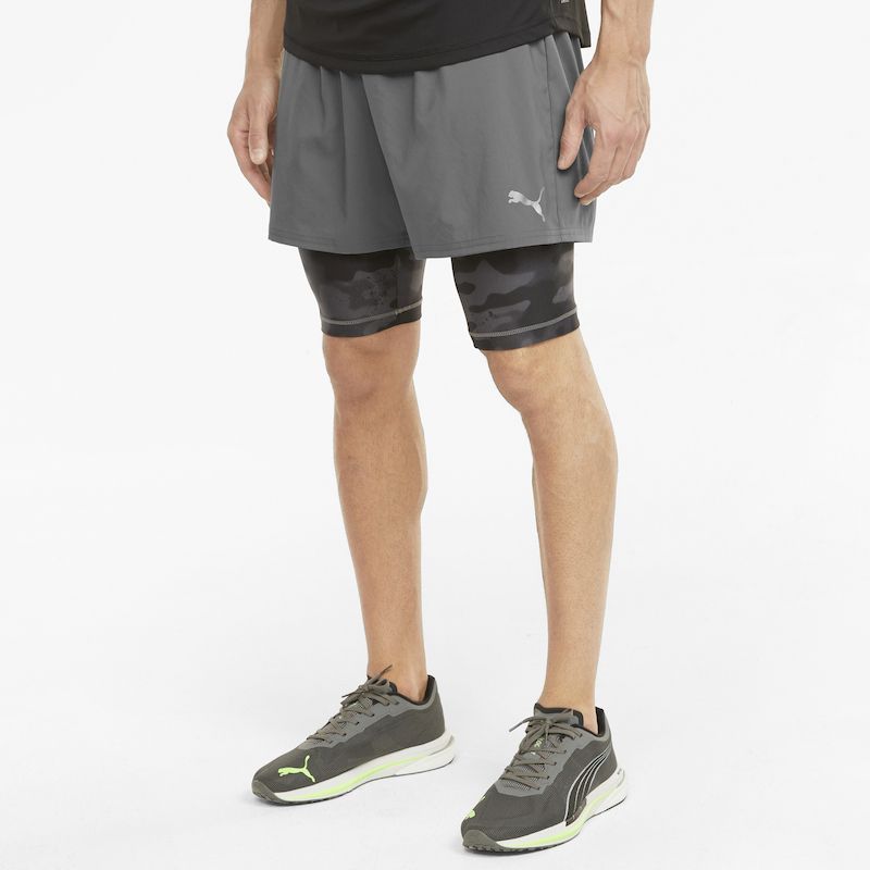 Mens Run Graphic 2 In 1 5 Inch Short