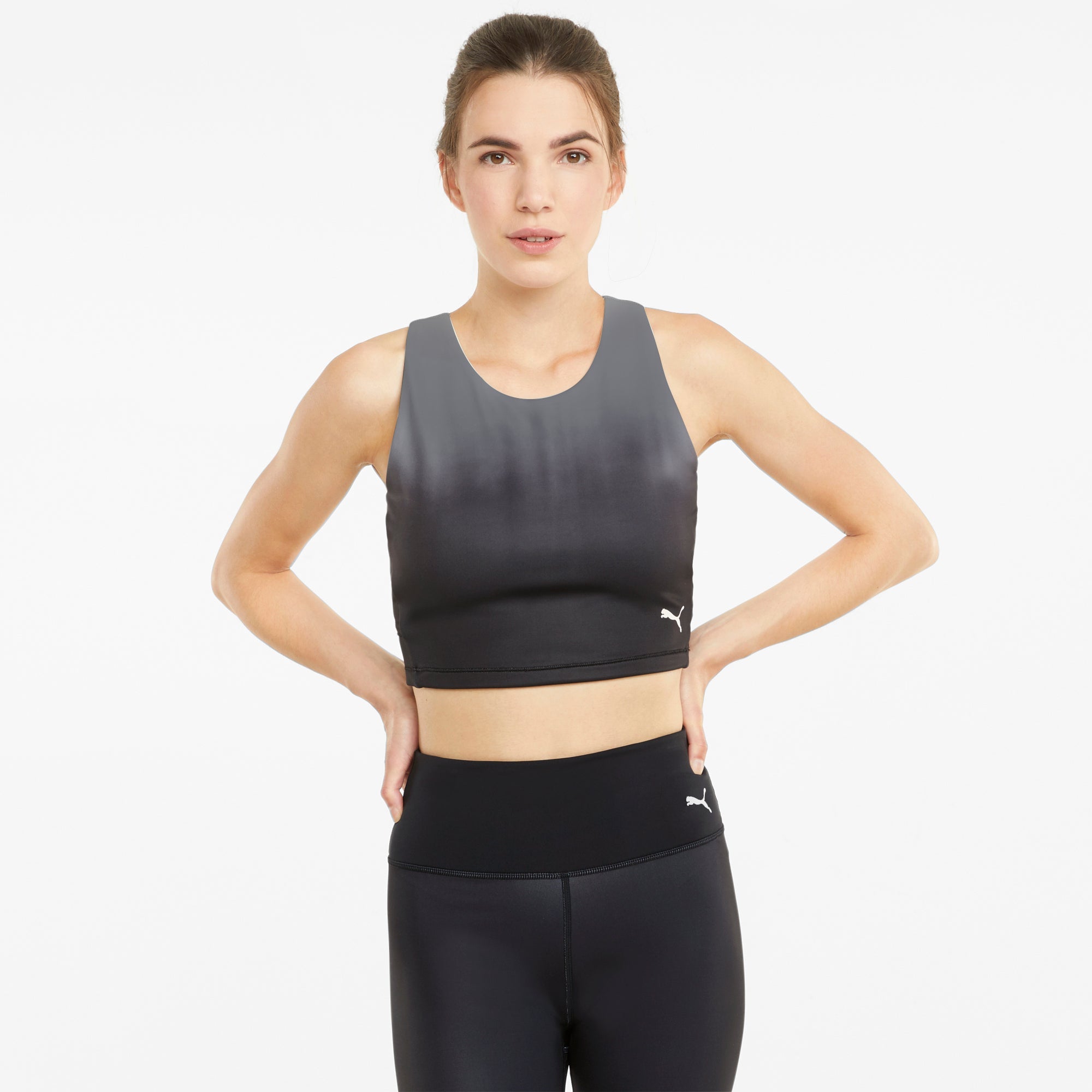 Womens Yoga Ombre Fitted Crop Tank