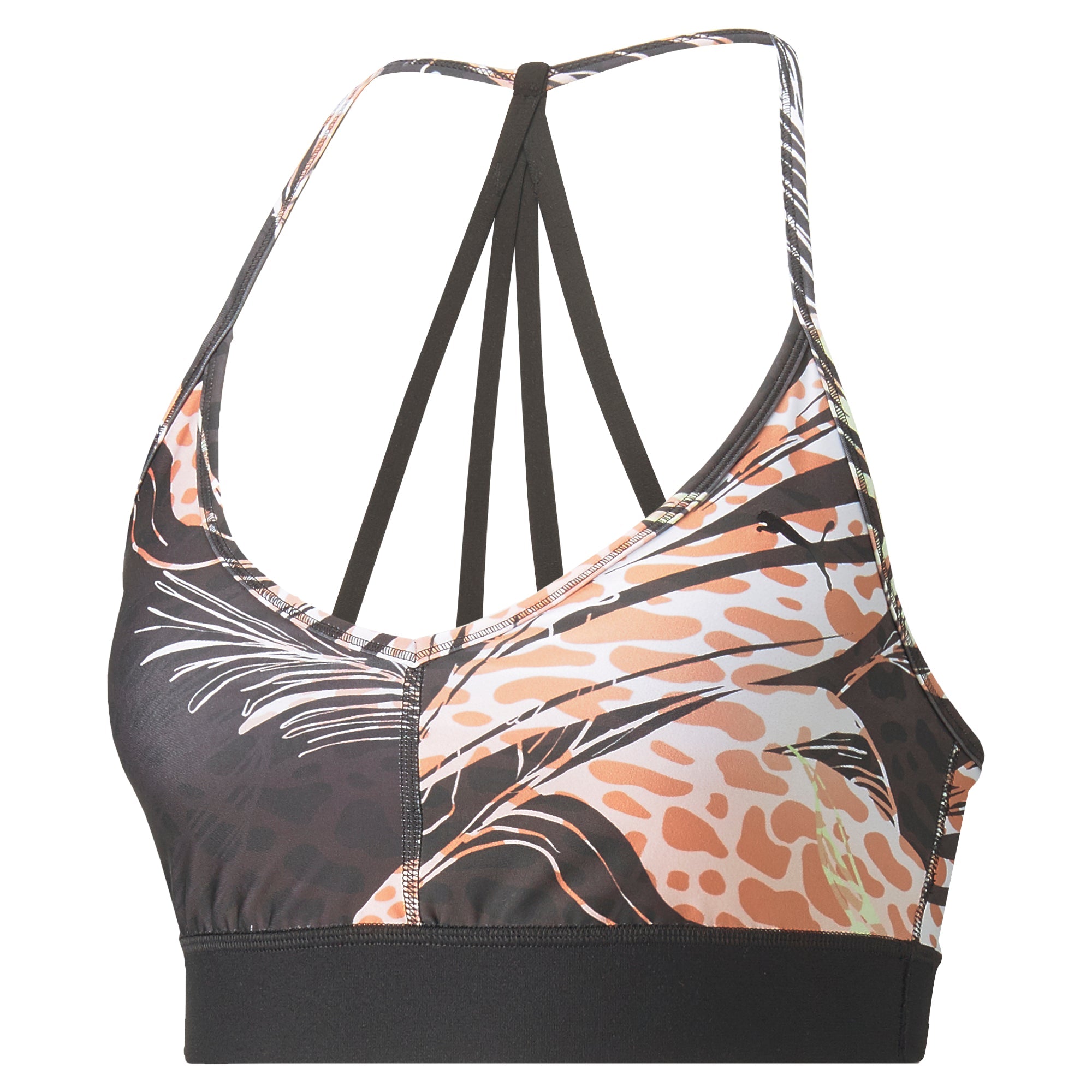 Womens Printed Strappy Light Impact Sports Bra