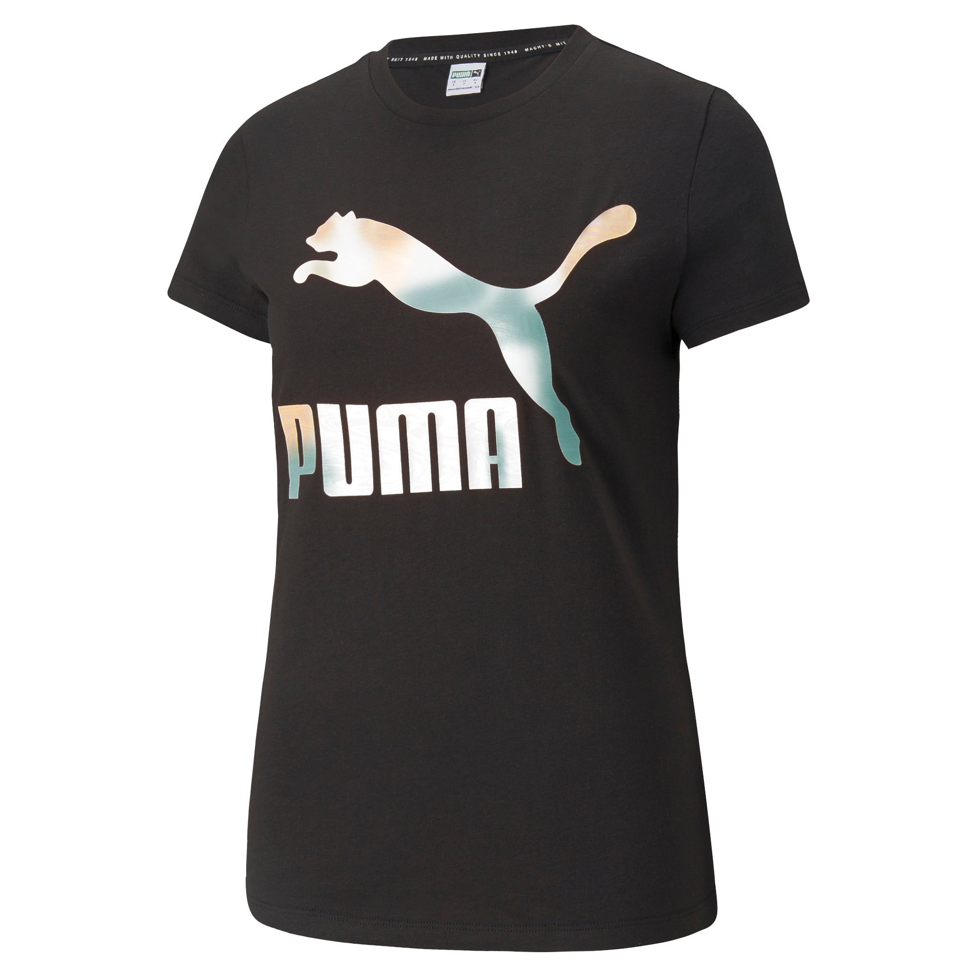 Womens Big Metallic Logo Short Sleeve T-Shirt