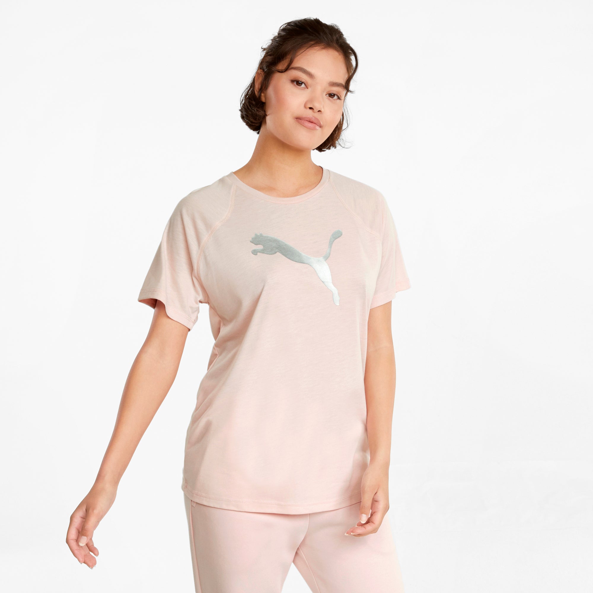 Womens Big Metallic Logo Short Sleeve T-Shirt