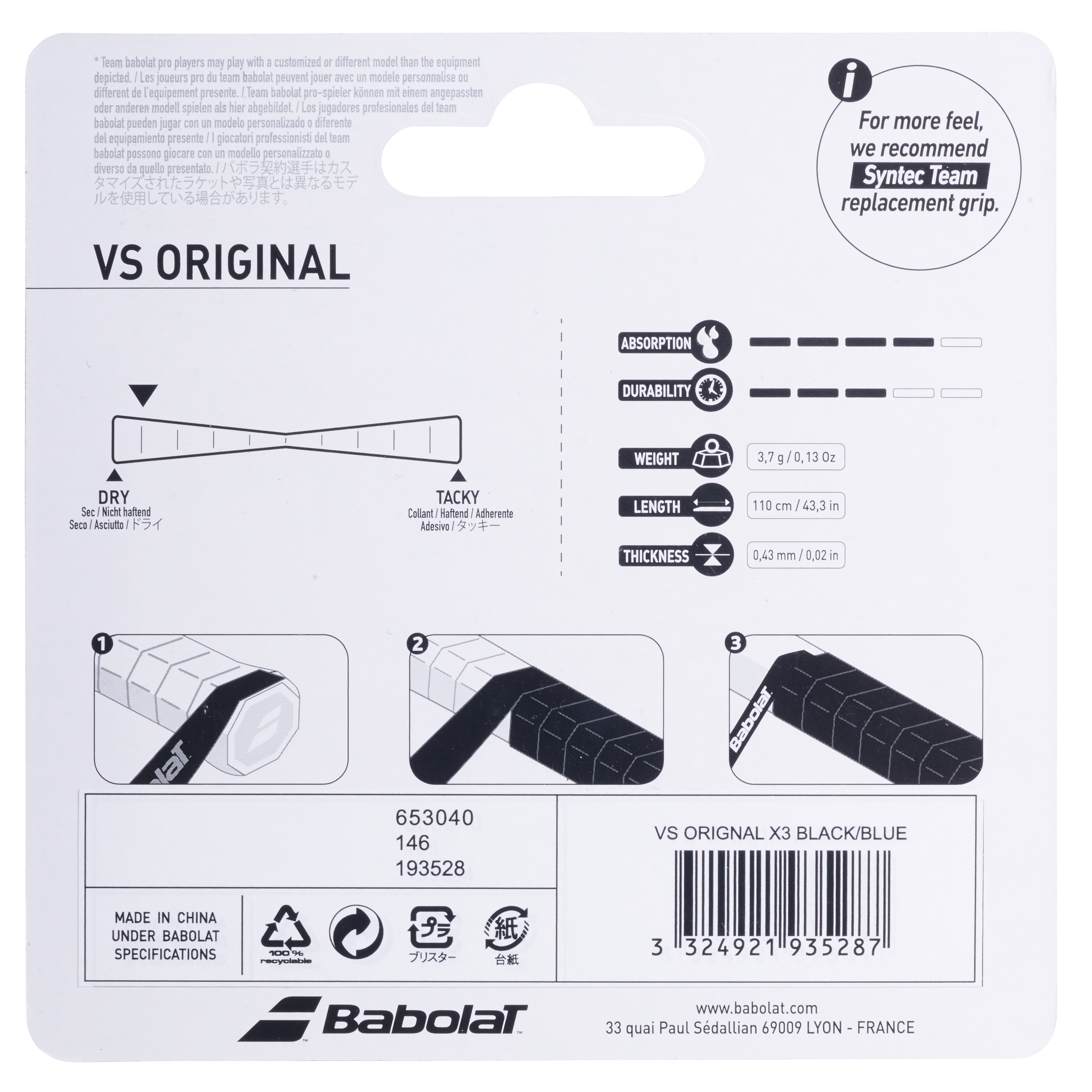 VS Original X3 Tennis Overgrip