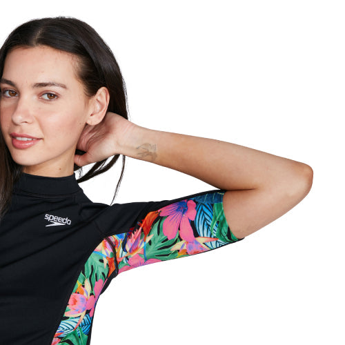 Womens Printed Short Sleeve Rashguard