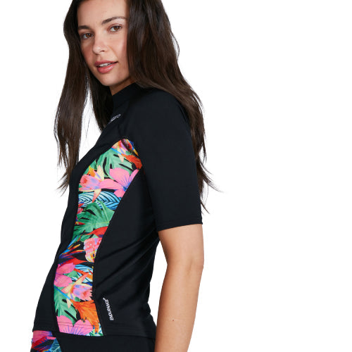 Womens Printed Short Sleeve Rashguard