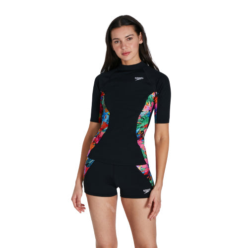 Womens Printed Short Sleeve Rashguard