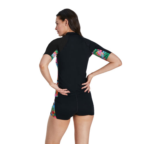 Womens Printed Short Sleeve Rashguard