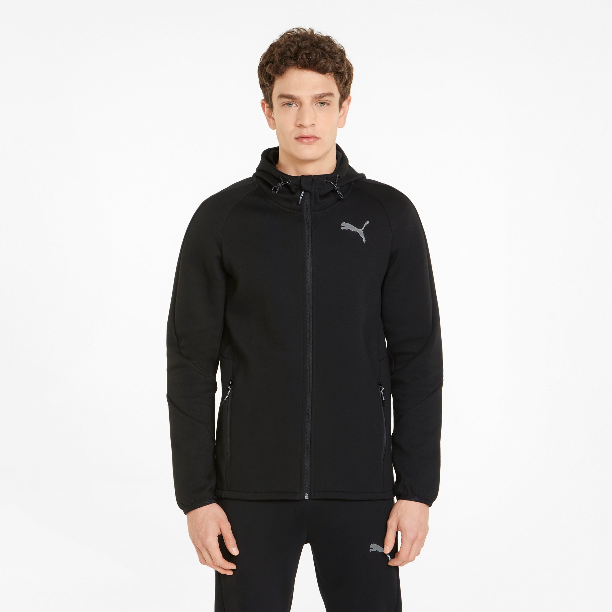 Mens Evostripe Hooded Full Zip Jacket