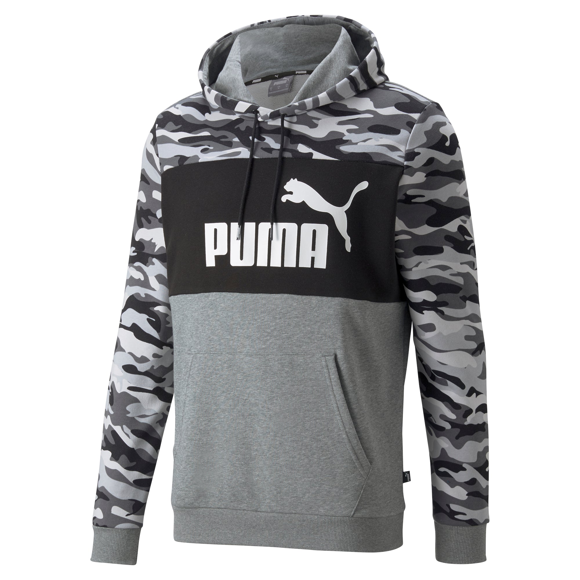 Mens Essential Camo Terry Pullover Hoodie
