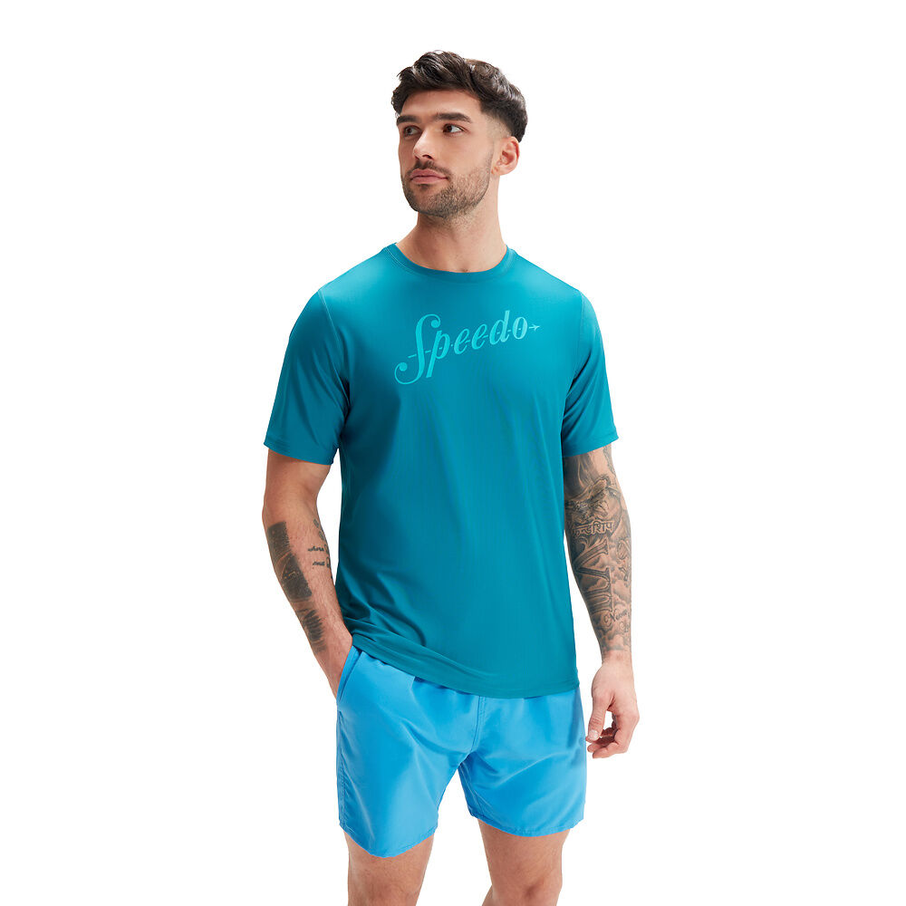 Mens Printed Short Sleeve Swim Tee