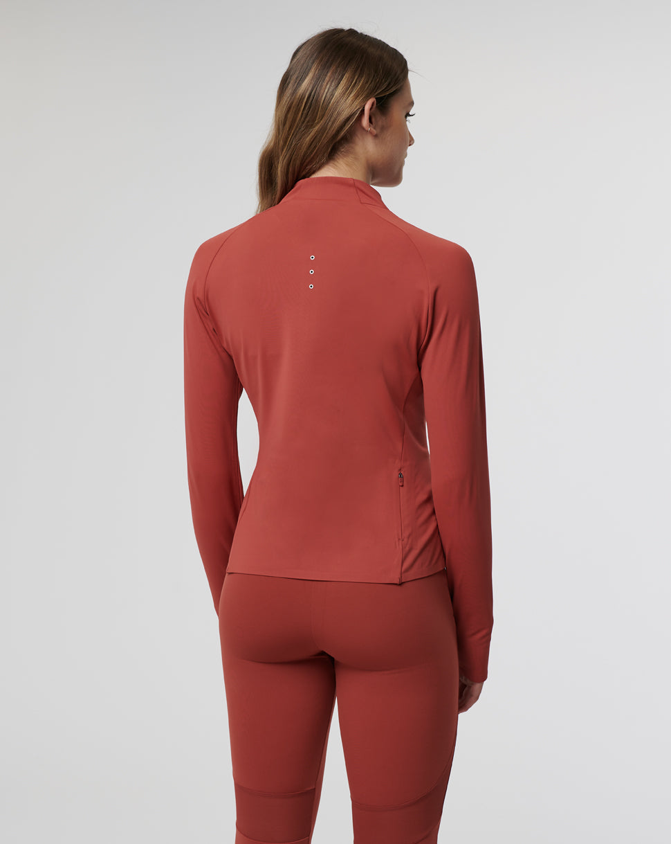 Womens Branded Technical Plain 1/4 Zip Long Sleeve Top