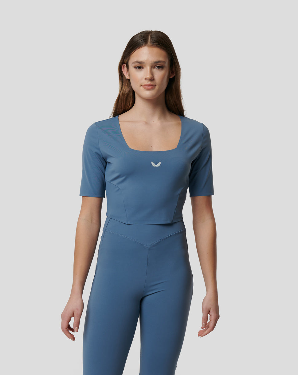 Womens Branded Cropped Short Sleeve T-Shirt