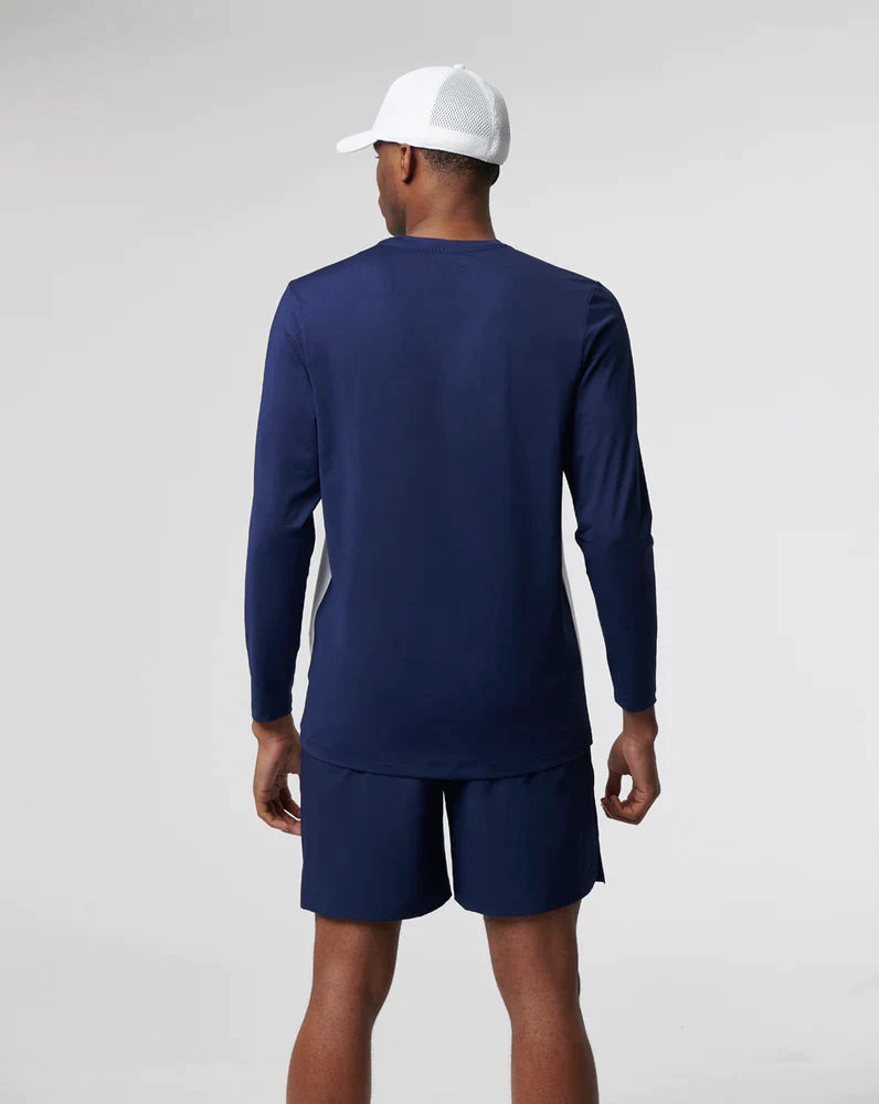 Mens Colour Block Performance Long Sleeve Shirt