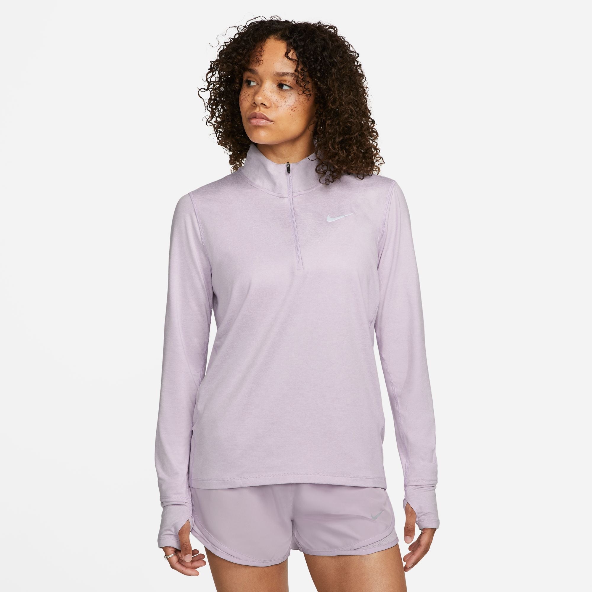 Womens Running Dri-Fit Half Zip Long Sleeve Top