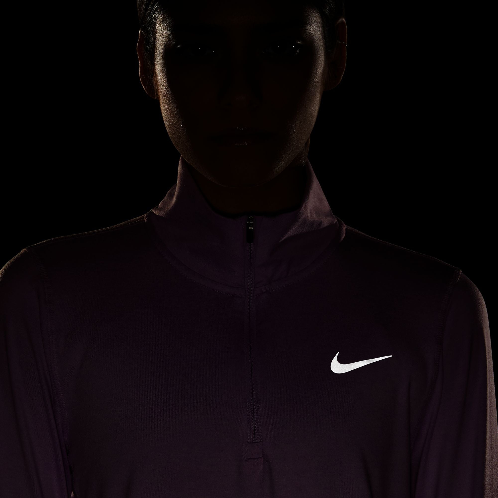 Womens Running Dri-Fit Half Zip Long Sleeve Top