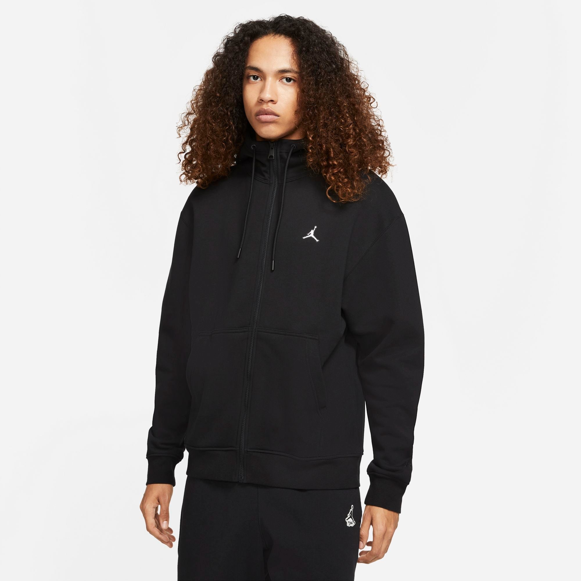 Mens Essential Fleece Hooded Full Zip Jacket