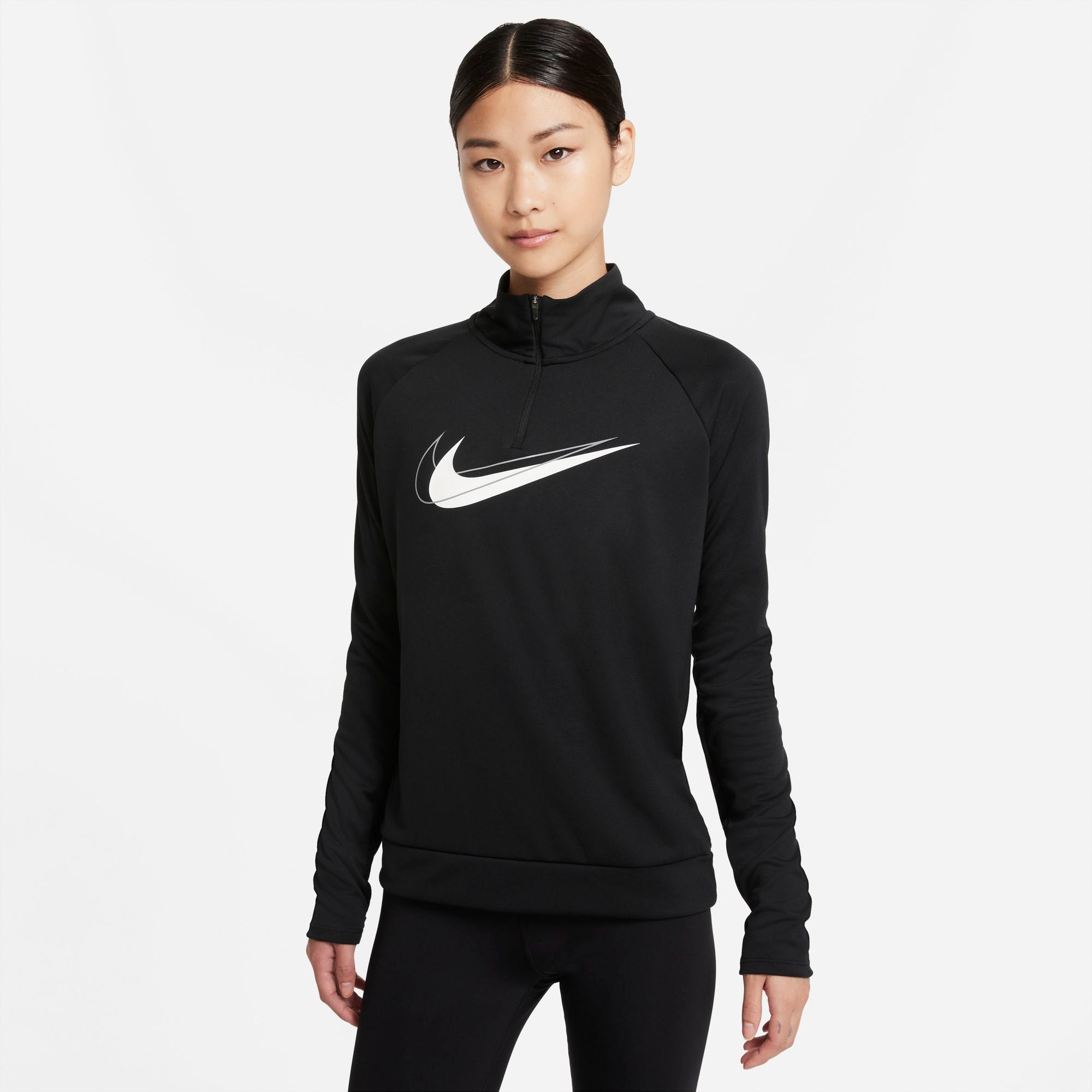 Womens Swoosh Run Half Zip Long Sleeve Top