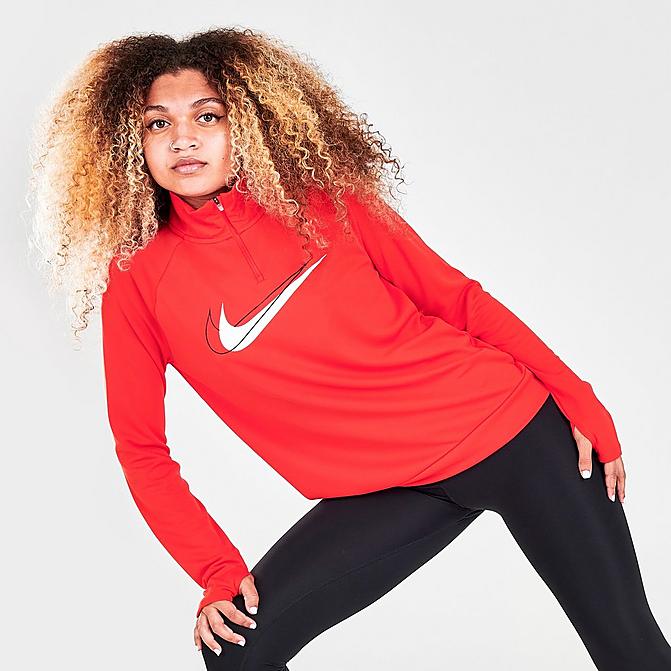 Womens Swoosh Run Half Zip Long Sleeve Top