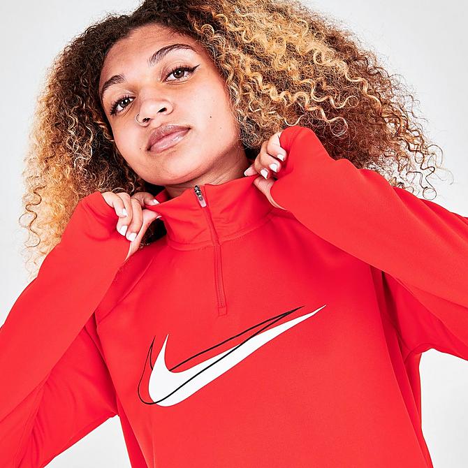 Womens Swoosh Run Half Zip Long Sleeve Top