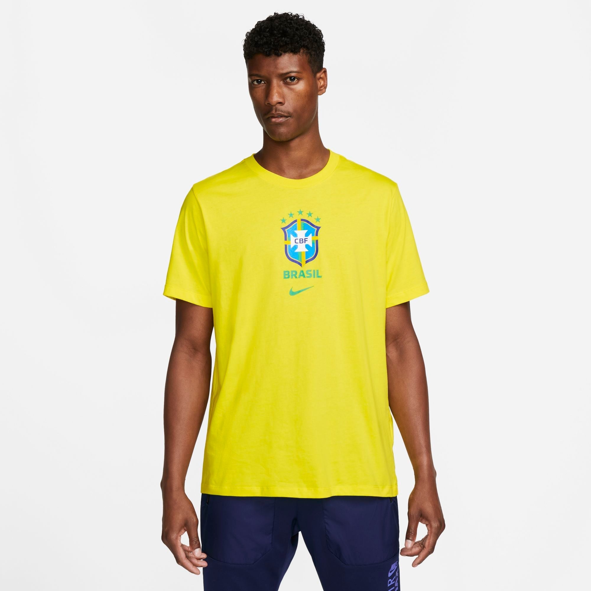 Mens Brazil World Cup 2022 Crest Short Sleeve T-Shirt
