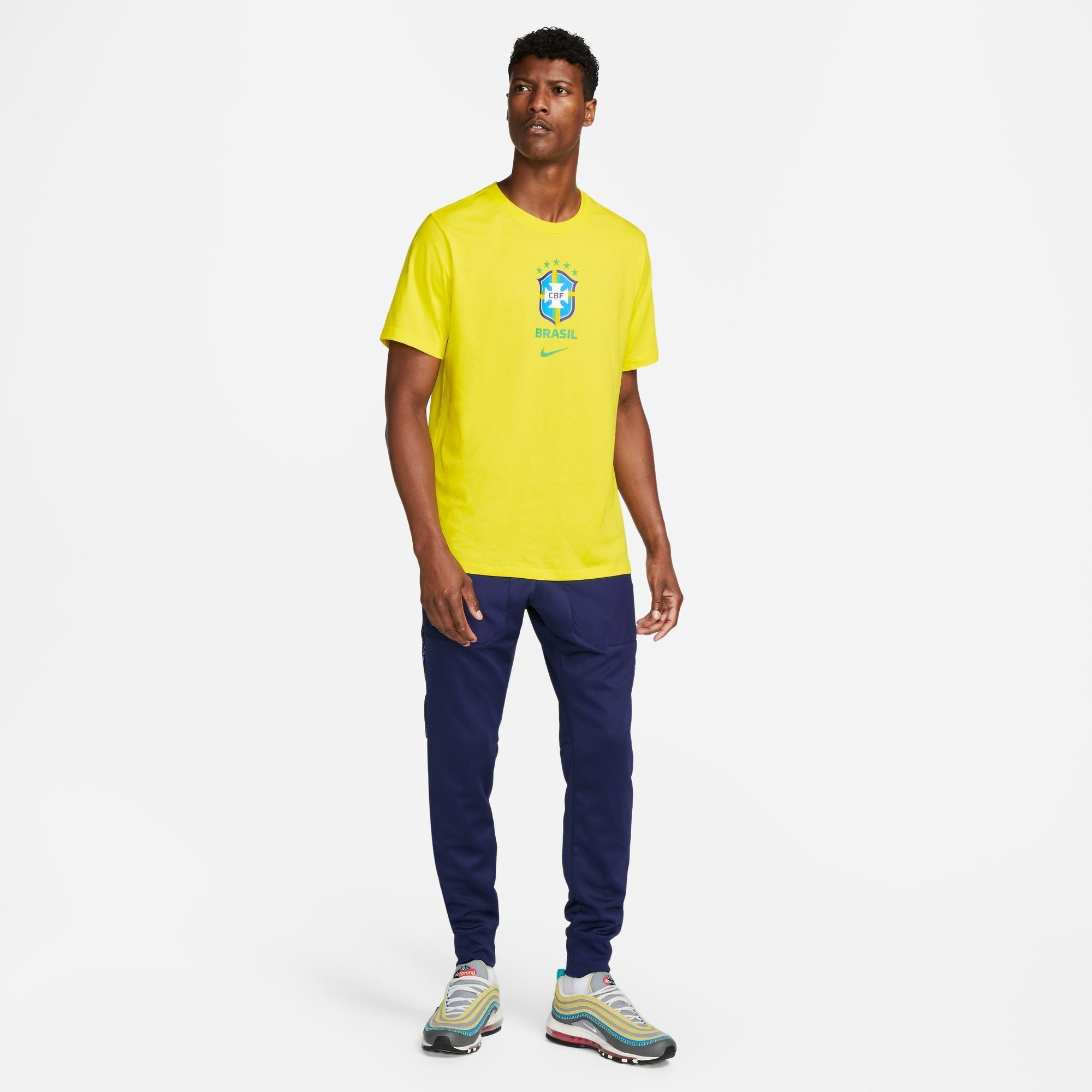 Mens Brazil World Cup 2022 Crest Short Sleeve T-Shirt