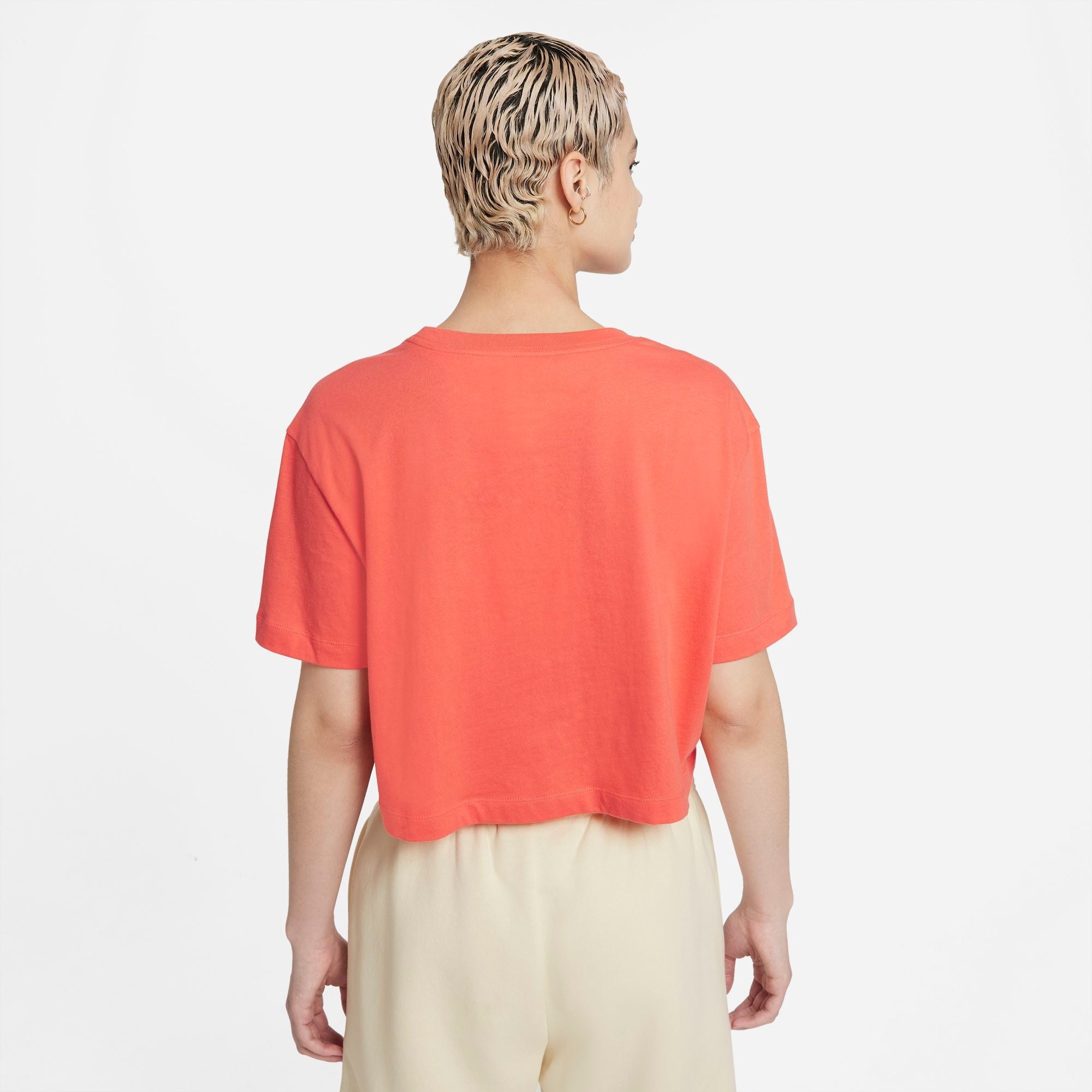 Womens Graphic Logo Crop Short Sleeve T-Shirt