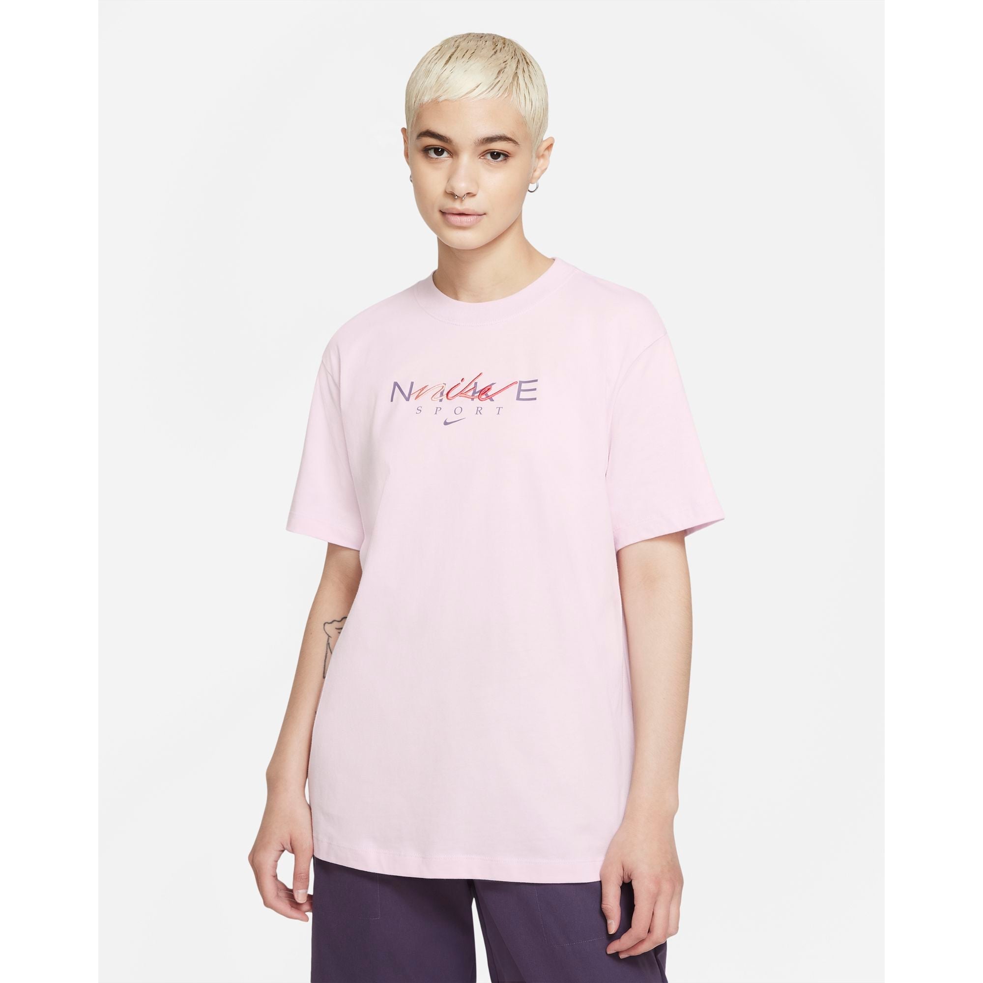 Womens Graphic Logo Boyfriend Short Sleeve T-Shirt